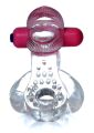 Эрекционное вибро кольцо BOSS - Tongue Vibro Cock Ring Clear, BS6700051