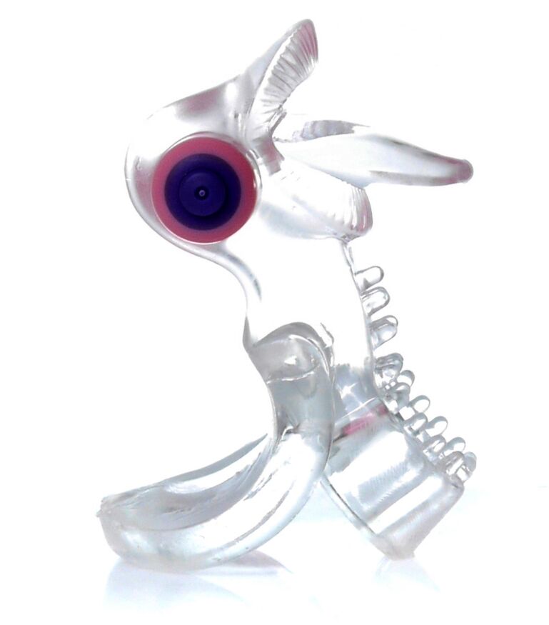 Эрекционное вибро кольцо BOSS - Tongue Vibro Cock Ring Clear, BS6700051