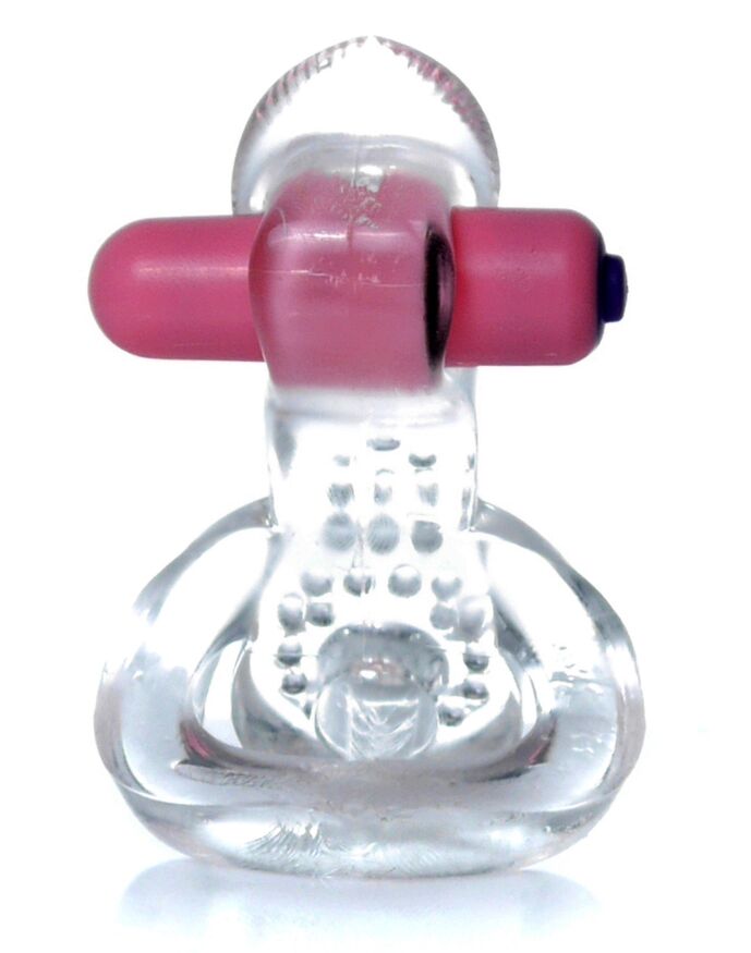 Эрекционное вибро кольцо BOSS - Tongue Vibro Cock Ring Clear, BS6700051