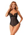 Боди с открытым доступом Serena Love crotchless teddy, черный, XS/S