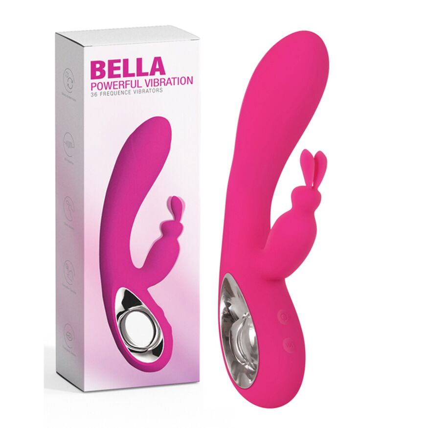 Вибратор-кролик для двойной стимуляции Bella, из силикона, черный