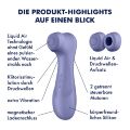 Вакуумний стимулятор клітора Satisfyer Pro 2 Generation 3 (у наборі дві силікон. насадки), фіолетовий