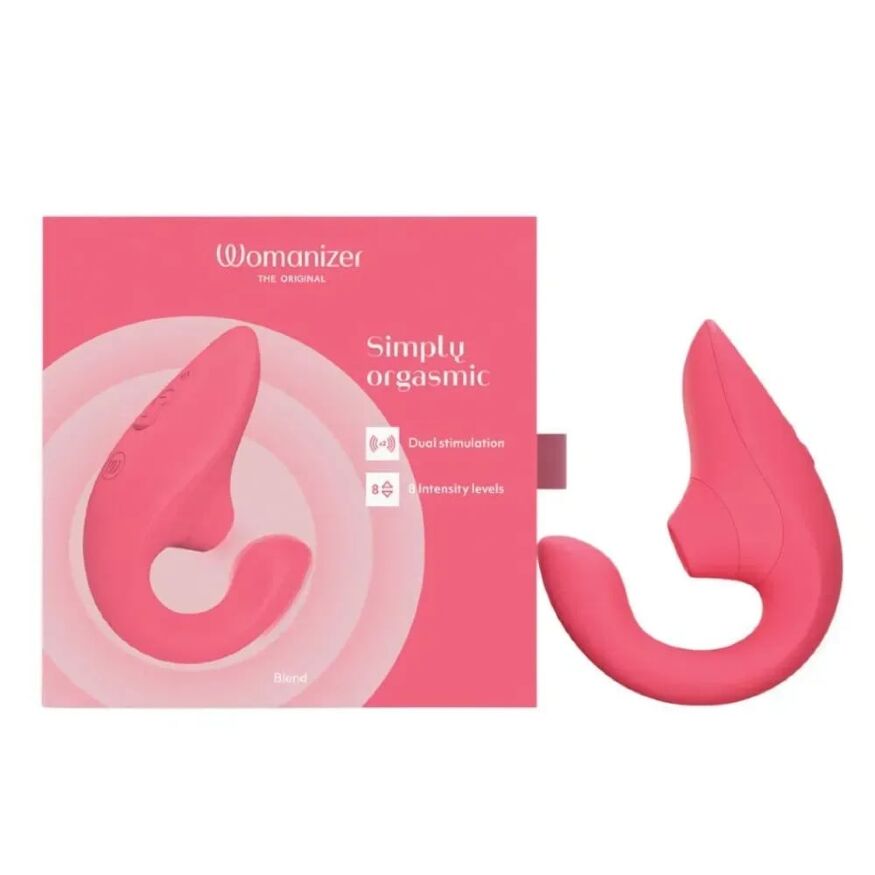 Вакуумный двойной вибратор Womanizer Blend Vibrant Rose