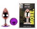 Анальна пробка з кристалом EGZO - Rose Gold Round Plug Purple size S