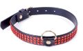 Нашийник зі штучної шкіри з кристалами Fetish Boss Series - Collar with crystals Red, BS3300108