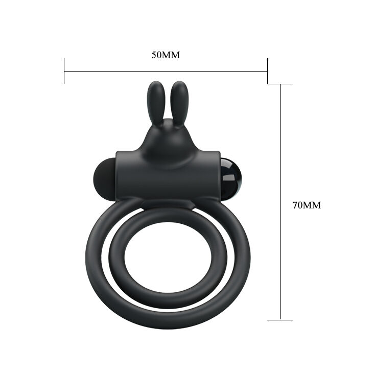 Подвійне ерекційне кільце - Pretty Love Osmond Cock Ring Black