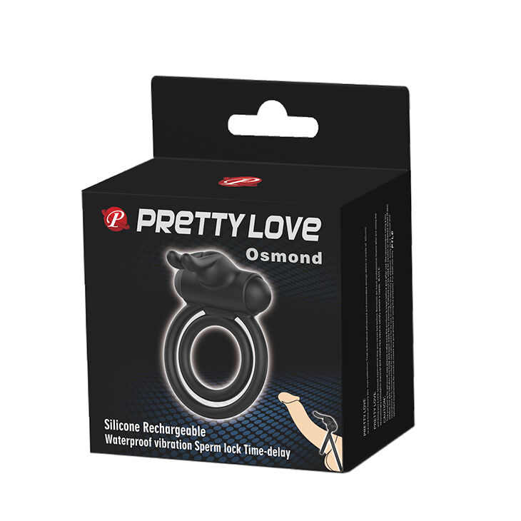 Подвійне ерекційне кільце - Pretty Love Osmond Cock Ring Black