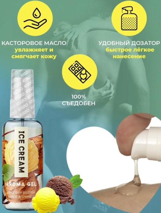Оральный гель-лубрикант EGZO AROMA GEL - Ice Cream, 50 мл