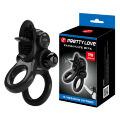 Ерекційне віброкільце з петлею для мошонки Pretty Love Passionate Ring Black
