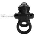 Ерекційне віброкільце з петлею для мошонки Pretty Love Passionate Ring Black