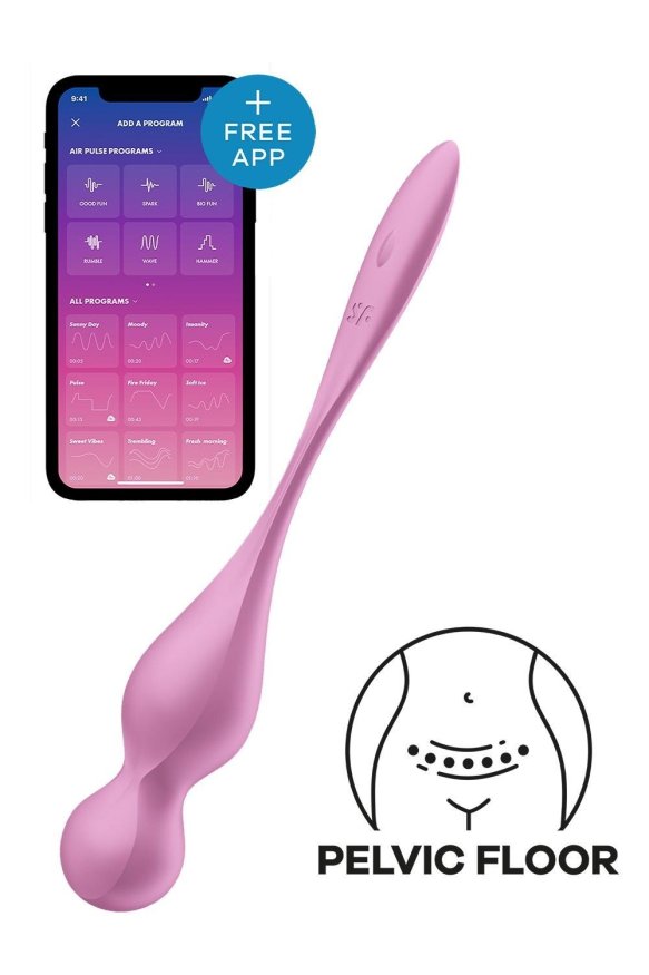 Смарт-шарики Кегеля Satisfyer Love Birds 1 с вибрацией, розовые