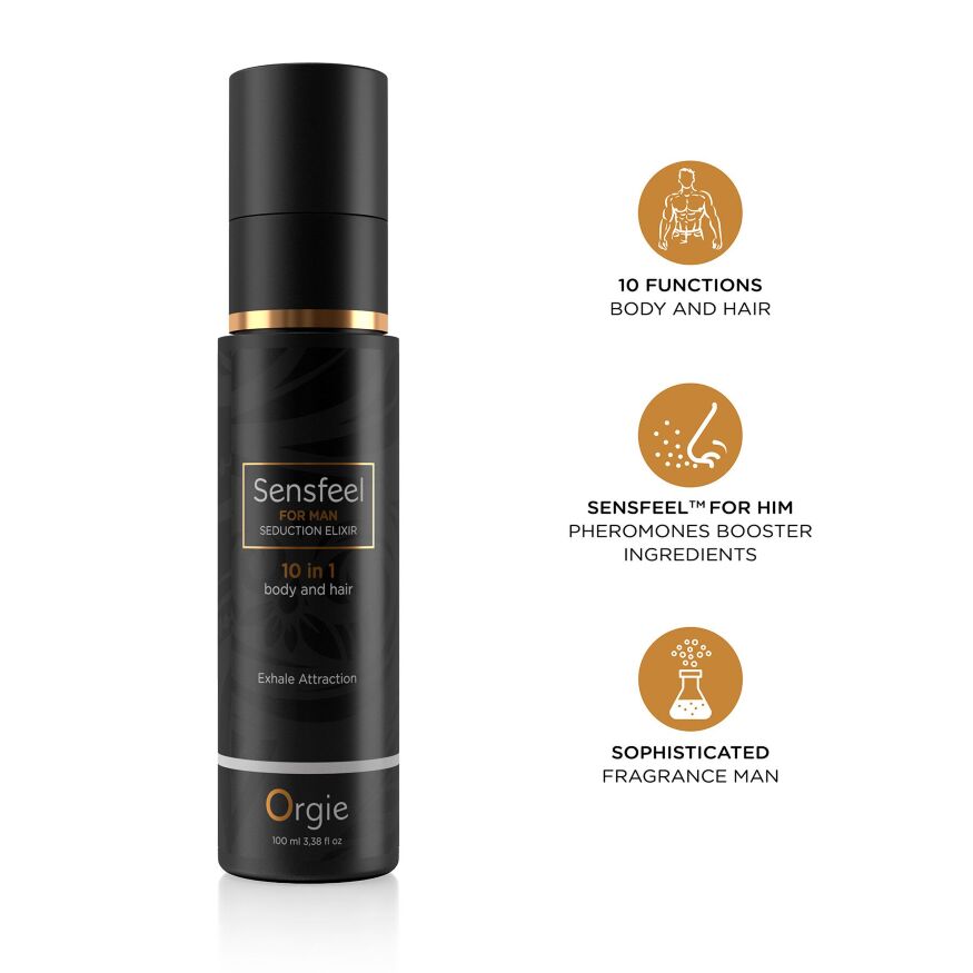 Лосьйон з феромонами для тіла та волосся Orgie  -  Sensfeel Seduction Elixir 10 in 1 for Man (100 мл)