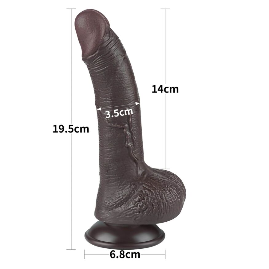 Фаллоимитатор с подвижной кожей - Sliding-Skin Dual Layer Dong 7.5" Black