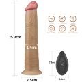 Вібратор з функцією ротації - Dual-Layered Silicone Rotator 10" Flesh
