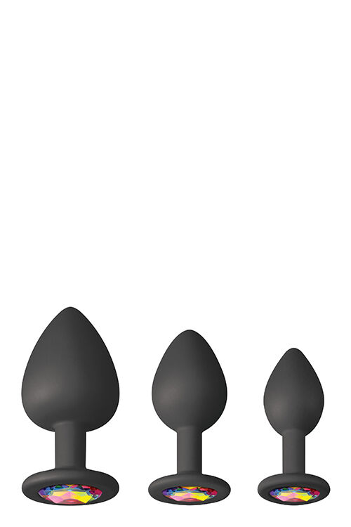 Набор анальных пробок силикон NS Novelties GLAMS SPADES TRAINER KIT BLACK