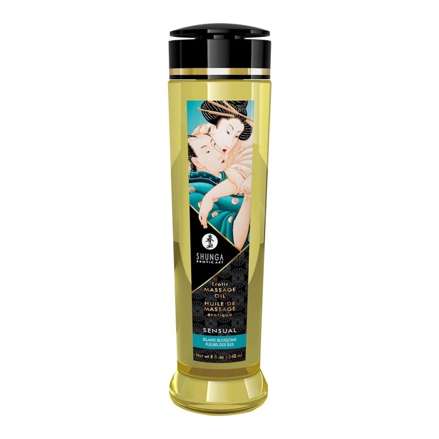 Масажна олія Shunga Sensual  -  Island Blossoms (240 мл) натуральна зволожувальна