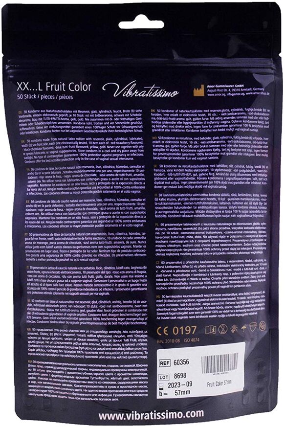 Презервативи збільшеного розміру - Vibratissimo XX ... L Fruit Color, 57 мм, 50 шт.