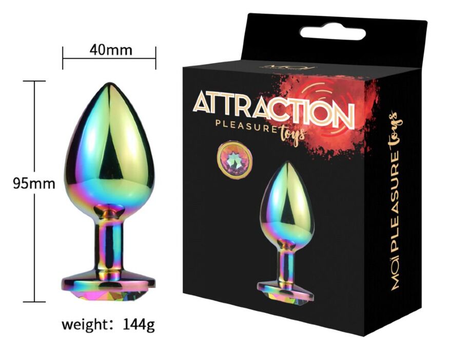 Металлическая анальная пробка MAI Attraction Toys №74 RAINBOW