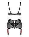 Комплект напівпрозорий XS/S Glandez Obsessive, 3 предмети, чорний