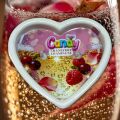 Массажная свеча с ароматом шампанского с клюквой Candy Cranberry Champagne в форме сердца, 70 мл
