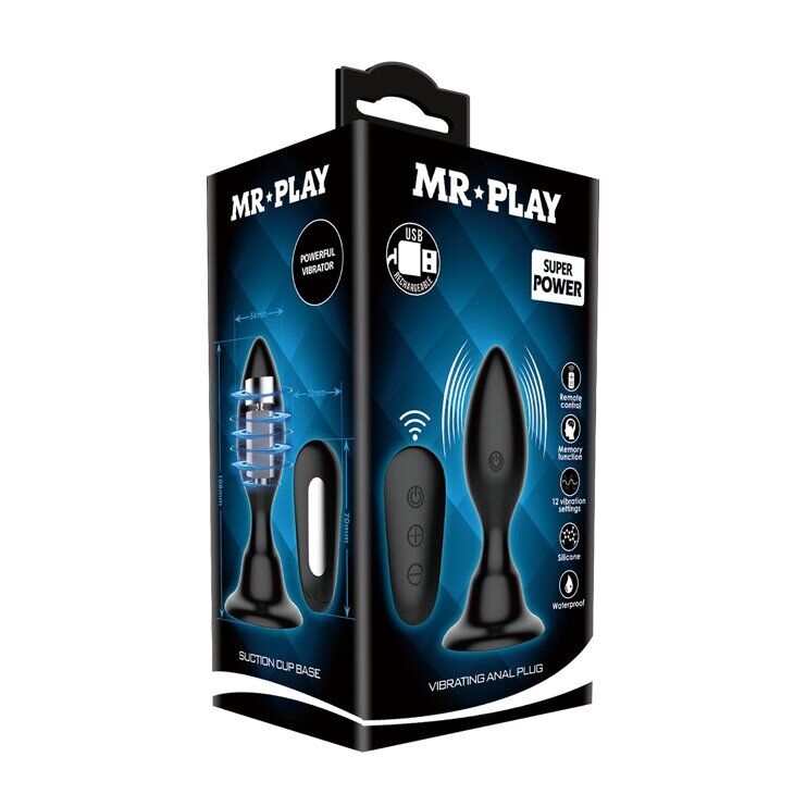Анальный стимулятор с вибрацией MR PLAY - VIBRATING ANAL PLUG, BI-040076W-MR