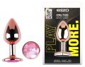 Анальная пробка с кристаллом EGZO - Rose Gold Round Plug Pink size S