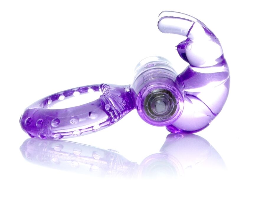 Эрекционное вибро кольцо BOSS Rabbit Vibro Cock Ring Purple, BS6700048