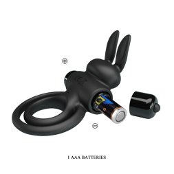 Подвійне ерекційне кільце для пеніса і мошонки - Pretty Love Vibrant Penis Ring III Black