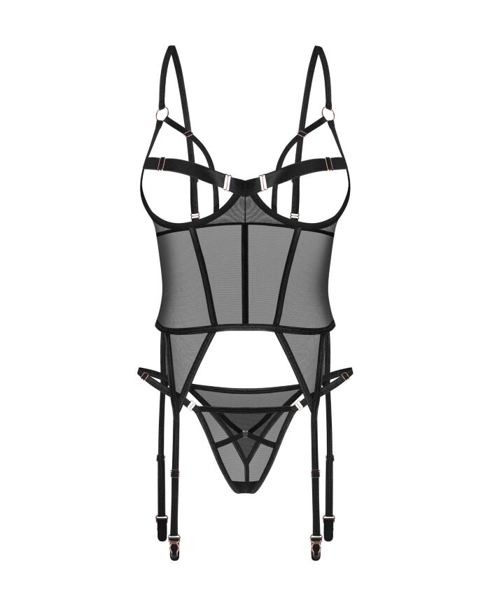 Корсет Obsessive Euridia corset &amp; tanga XL/2XL