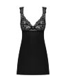 Сорочка бебі-дол з мереживом на грудях Obsessive Donna Dream babydoll M/L Black, стрінги