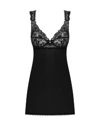 Сорочка бебі-дол з мереживом на грудях Obsessive Donna Dream babydoll M/L Black, стрінги