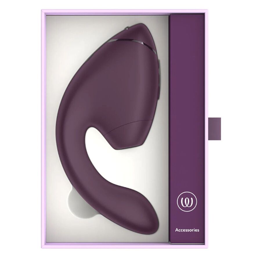 Подвійний вакуумний кліторальний стимулятор з вібрацією Womanizer Next Duo - Dark Purple