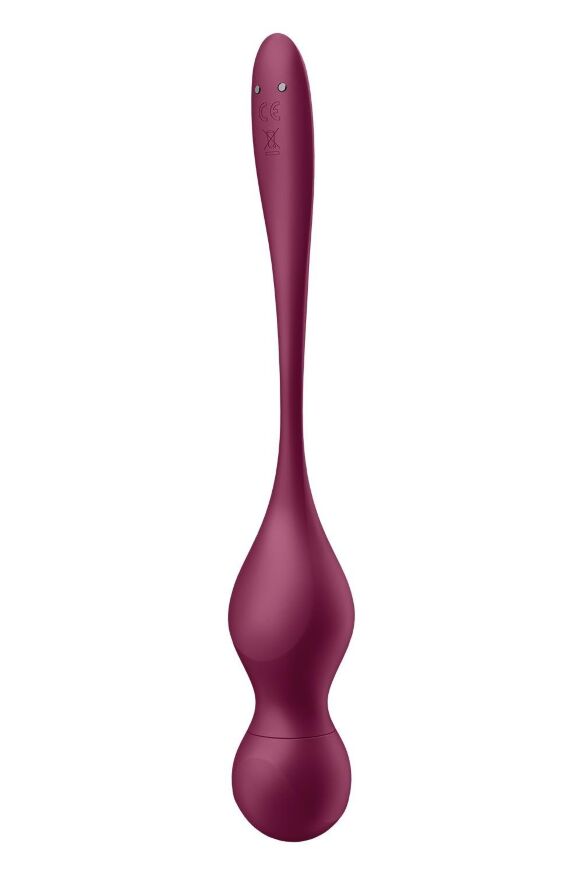 Шарики Кегеля с вибрацией Satisfyer Love Birds Vary и сменными грузами, бордовые