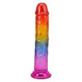 Дилдо Doc Johnson Crystal Jellies - 7 Inch Сlassic Dong - Rainbow