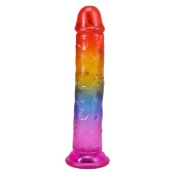 Дилдо Doc Johnson Crystal Jellies - 7 Inch Сlassic Dong - Rainbow