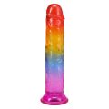 Дилдо Doc Johnson Crystal Jellies - 7 Inch Сlassic Dong - Rainbow