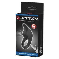 Гіпоалергенне ерекційне віброкільце - Pretty Love Vibrating Susanna Cock Ring Black