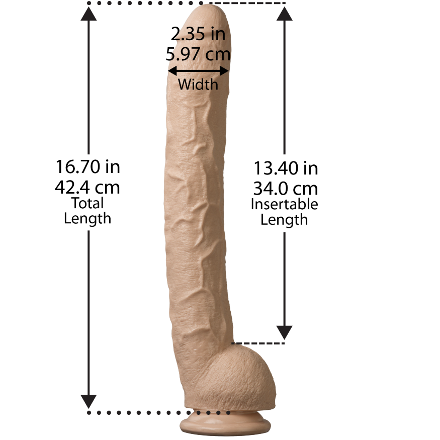 Фаллоимитатор Doc Johnson Dick Rambone Cock White, диаметр 6см, длина 42см, ПВХ