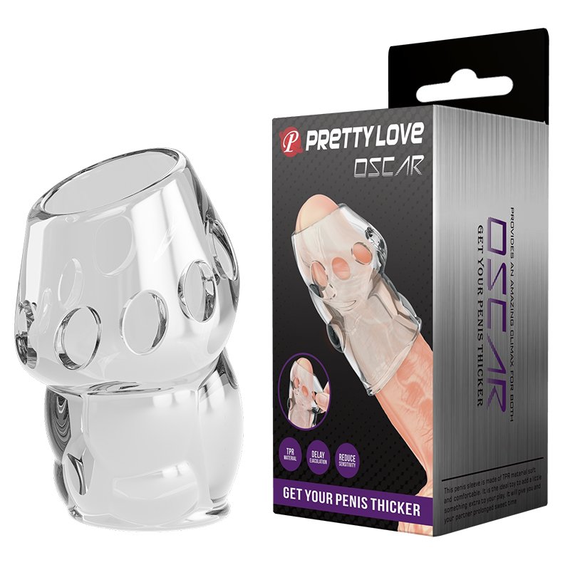 Открытая насадка на головку члена - Pretty Love Oscar Penis Thicker Transparent