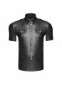 Сорочка чоловіча на заклепках Noir Handmade H011 вінілова чорна, S