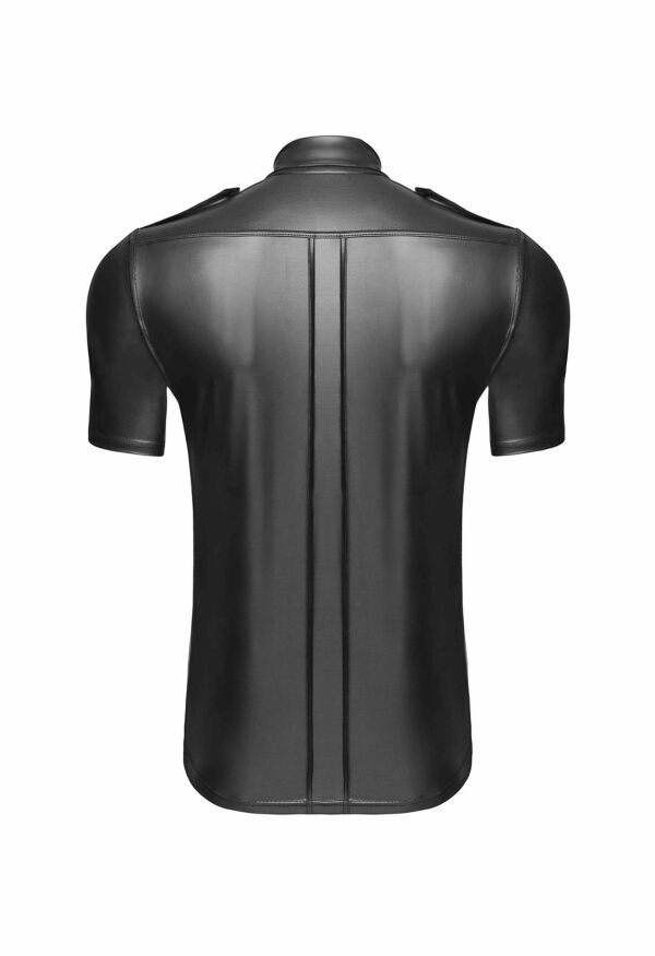 Сорочка чоловіча на заклепках Noir Handmade H011 вінілова чорна, S