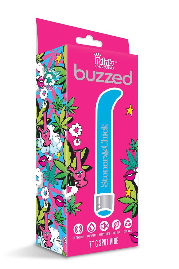 Вибратор для точки G на батарейках Global Novelties Buzzed, голубой