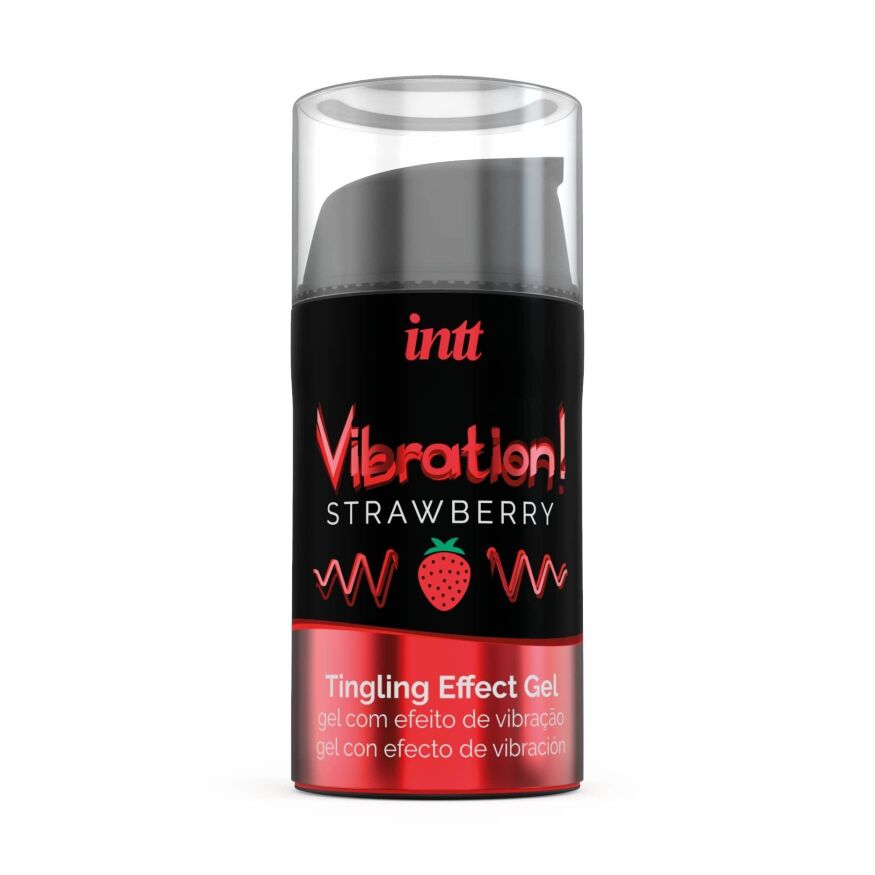 Жидкий вибратор Intt Vibration Strawberry (15 мл) (мятая упаковка)