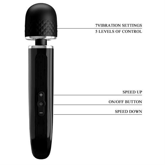 Вібромасажер ергономічної форми з рухомою головкою - Pretty Love Charming Massager Black