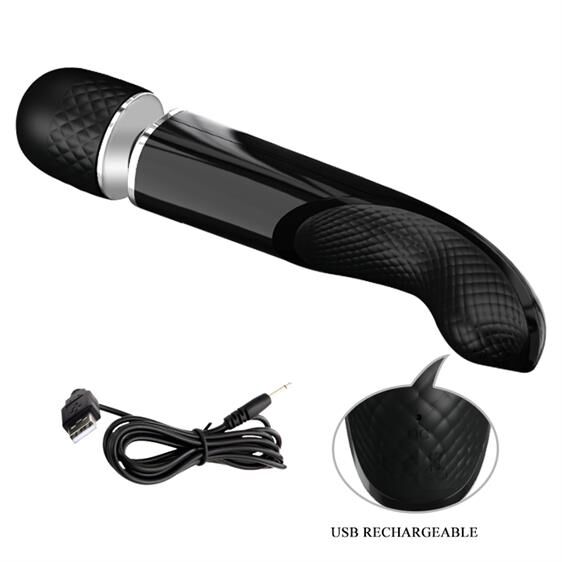 Вібромасажер ергономічної форми з рухомою головкою - Pretty Love Charming Massager Black
