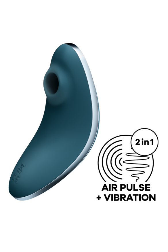 Вакуумный клиторальный стимулятор с вибрацией SATISFYER VULVA LOVER 1 BLUE