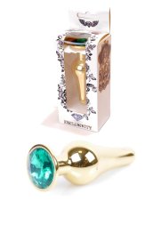 Анальна пробка - Jewellery Gold Long Plug Green