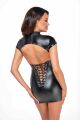 Платье Noir Handmade F309 Fantasy, XXL, black, мини, под латекс, короткий рукав, шнуровка сзади