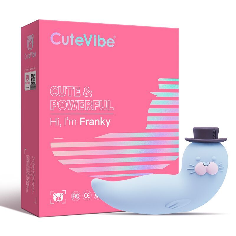 Вакуумный вибратор  CuteVibe Franky Blue