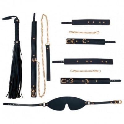 Набор бондажный BadKitty BondageSet blue/gold